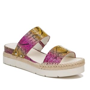 SARTO by Franko Sarto Cappy Pink & Yellow Snake print sandals